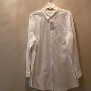 J.Jill white blouse - long length - NWT - Size XL.